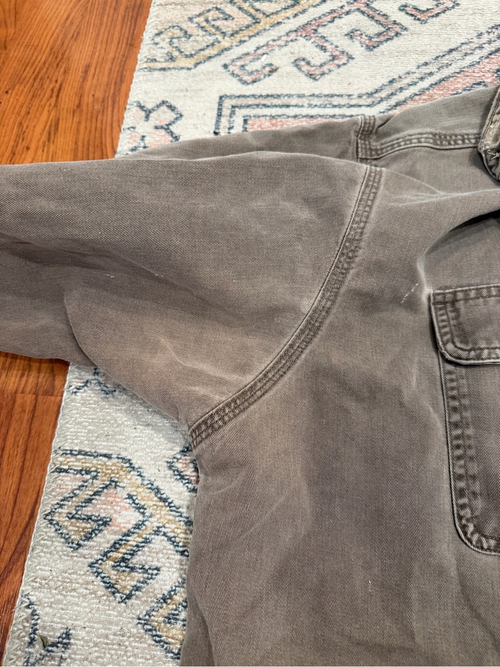 Carhartt Men's Washed Brown Button-Down Work Shirt - Picture 4 of 13